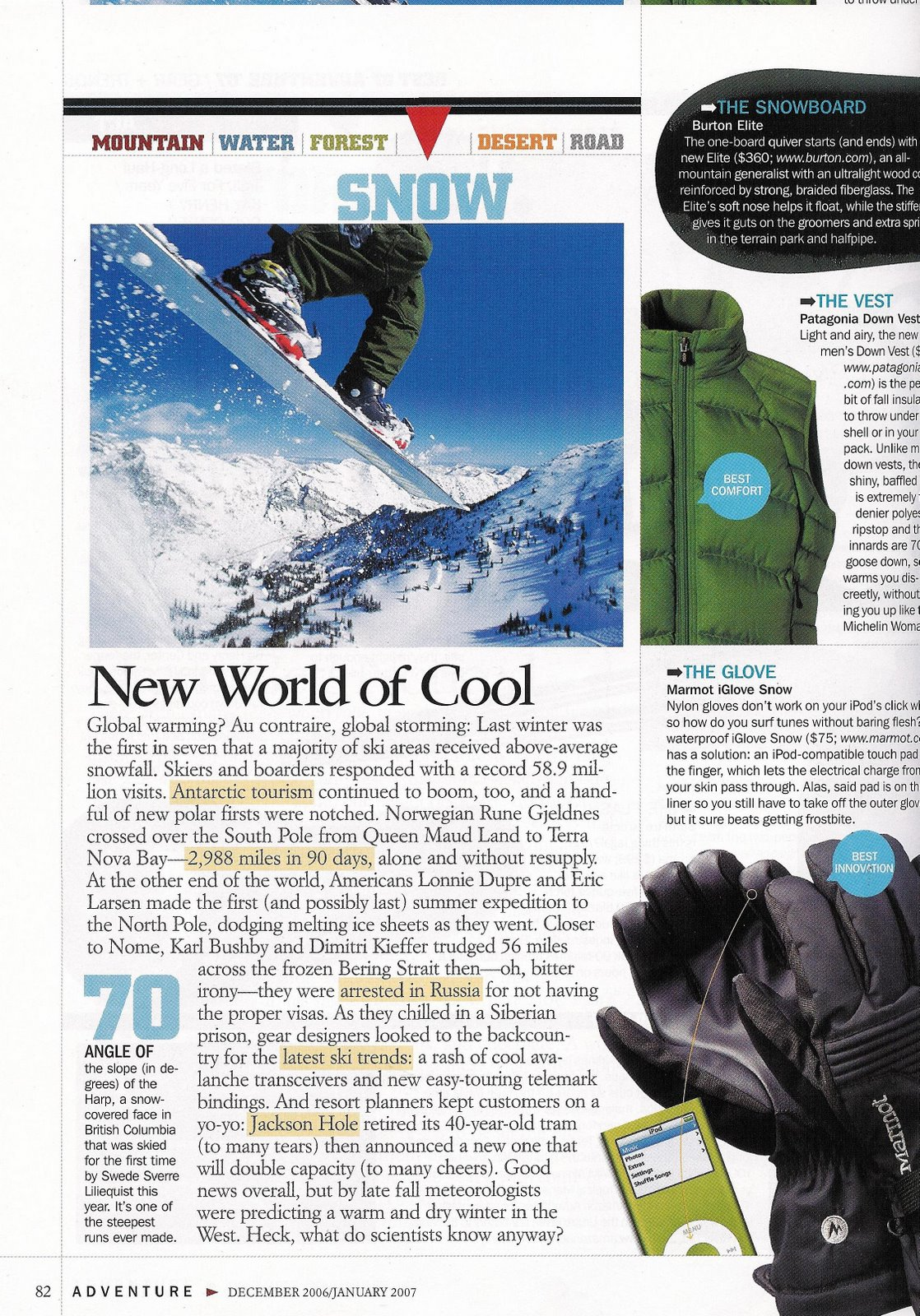 National Geographic Adventure Magazine, December 2006