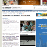 “Round-the-world trekker parks sled for summer”