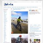 “Early winter downhill cycling in Yakutsk, Yakutia, Siberia / Russia”